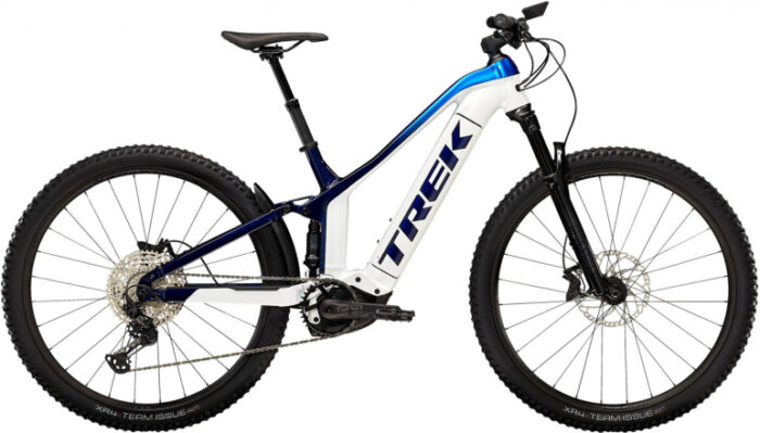 Trek Powerfly FS 7 (Crystal White-Alpine Dark Blue Fade) white bg