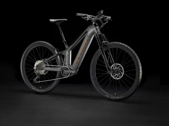 Trek Powerfly FS 7 (Matte Dnister Black-Gloss Trek Black) black background